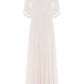 Scallop Sequin Cape Ankle Gown