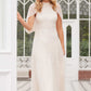 Scallop Sequin Cape Ankle Gown