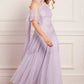 Scallop Sequin Halter-Neck Ankle Gown