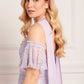 Scallop Sequin Halter-Neck Ankle Gown