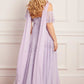 Scallop Sequin Halter-Neck Ankle Gown