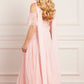 Scallop Sequin Halter-Neck Ankle Gown