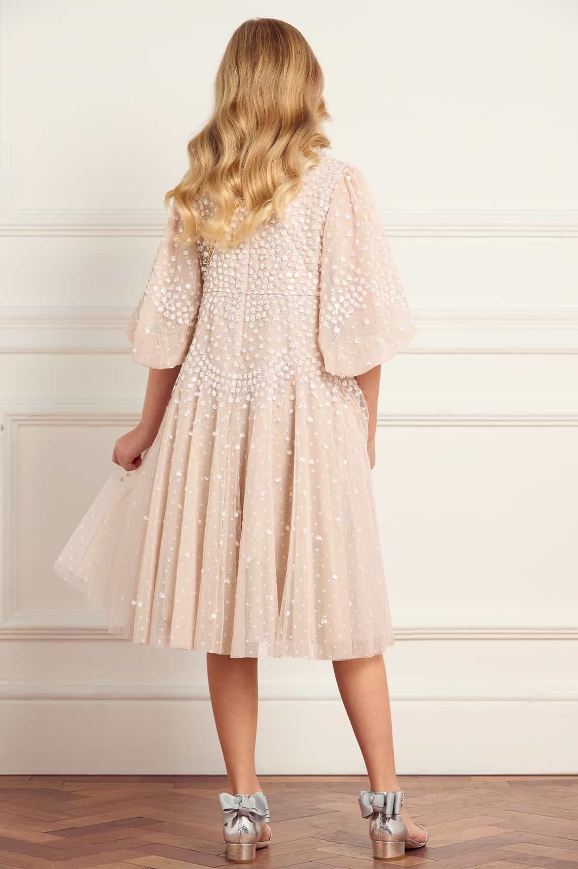 Scallop Sequin Kids Dress
