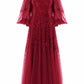 Scallop Sequin Round Neck Ankle Gown