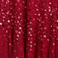 Scallop Sequin Round Neck Ankle Gown