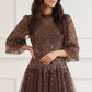 Scallop Sequin Round Neck Micro Mini Dress