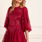 Scallop Sequin Round Neck Micro Mini Dress