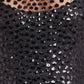Scallop Sequin Sheer Bow Ankle Gown