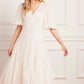 Scallop Sequin V-Neck Ankle Gown