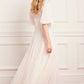 Scallop Sequin V-Neck Ankle Gown