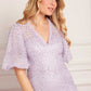 Scallop Sequin V-Neck Ankle Gown