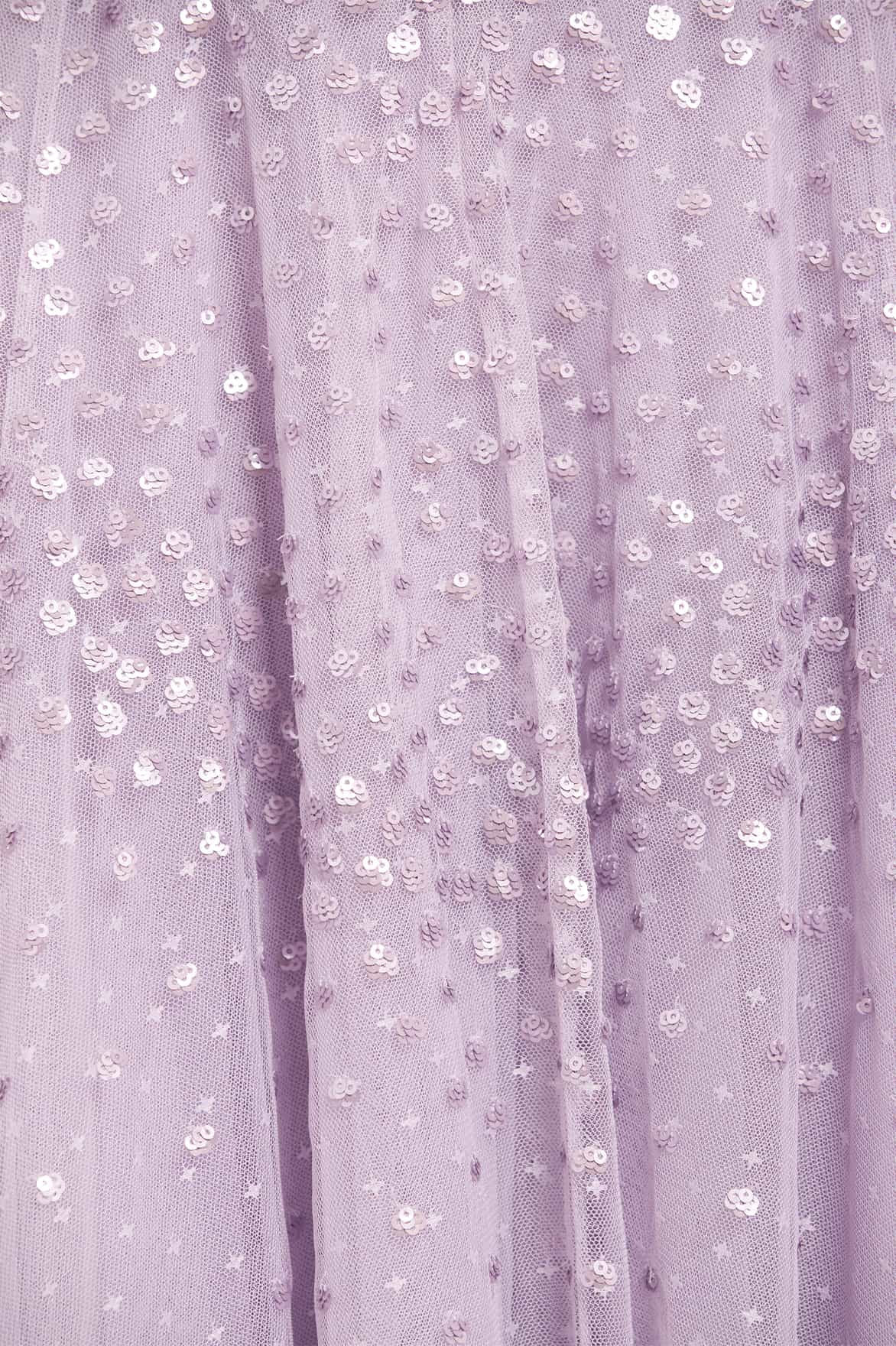 Scallop Sequin V-Neck Ankle Gown