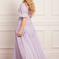 Scallop Sequin V-Neck Ankle Gown