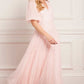 Scallop Sequin V-Neck Ankle Gown