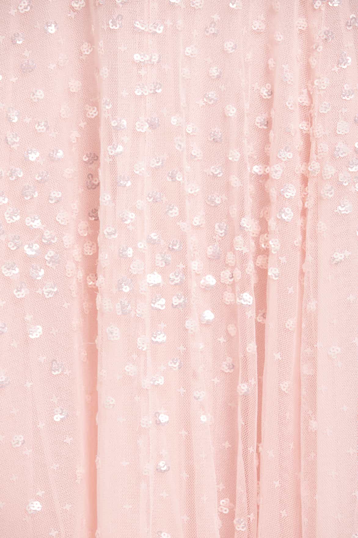 Scallop Sequin V-Neck Ankle Gown