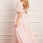 Scallop Sequin V-Neck Ankle Gown