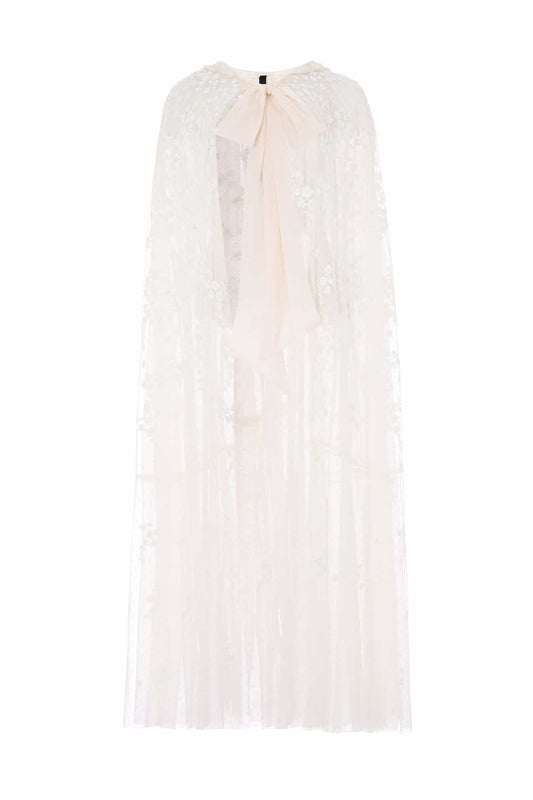 Scatter Blossom Hooded Long Cape