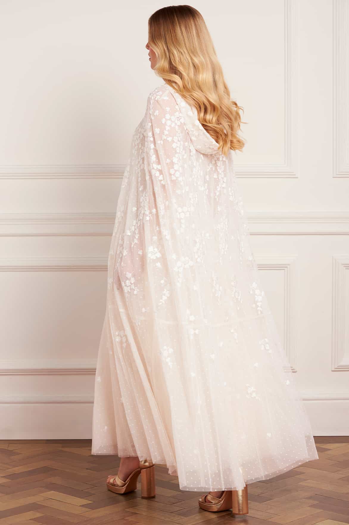 Scatter Blossom Hooded Long Cape