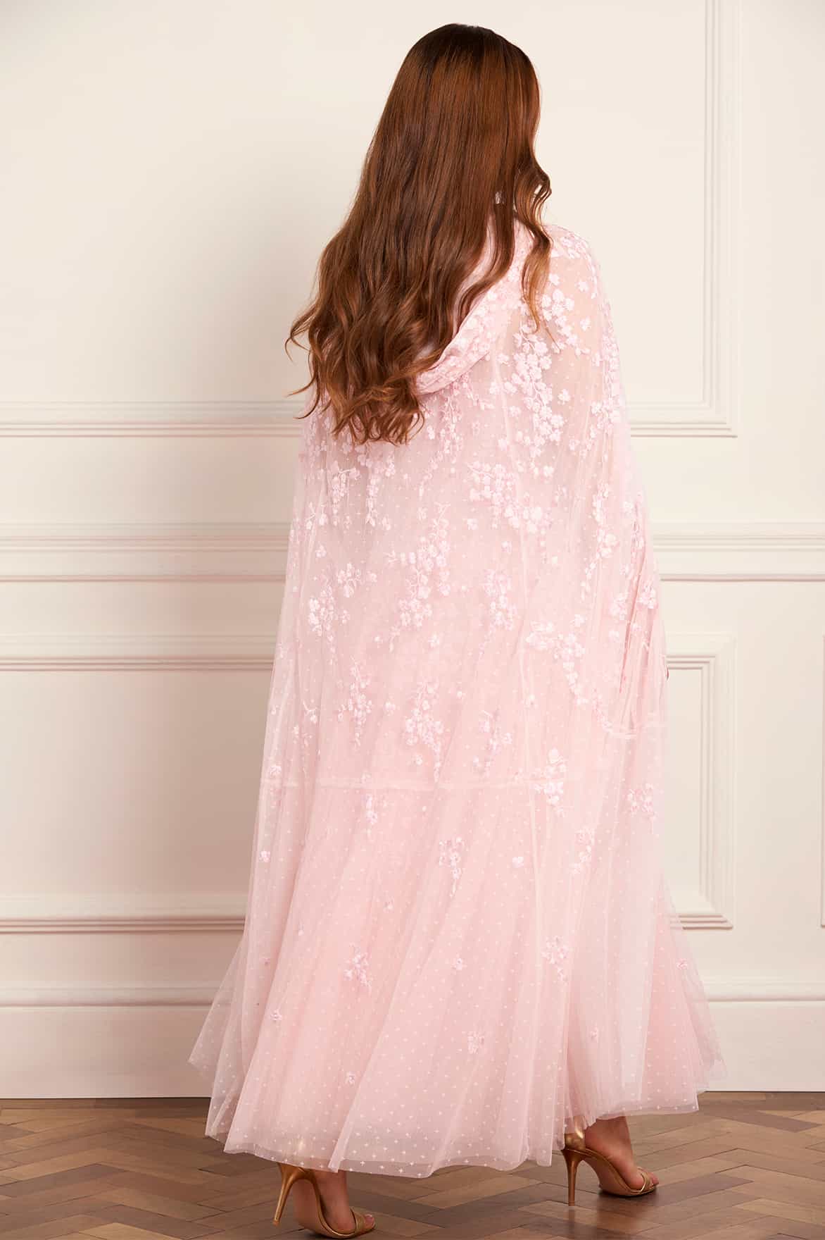 Scatter Blossom Hooded Long Cape