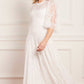 Scatter Blossom Round Neck Ankle Gown
