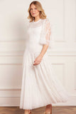 Scatter Blossom Round Neck Ankle Gown