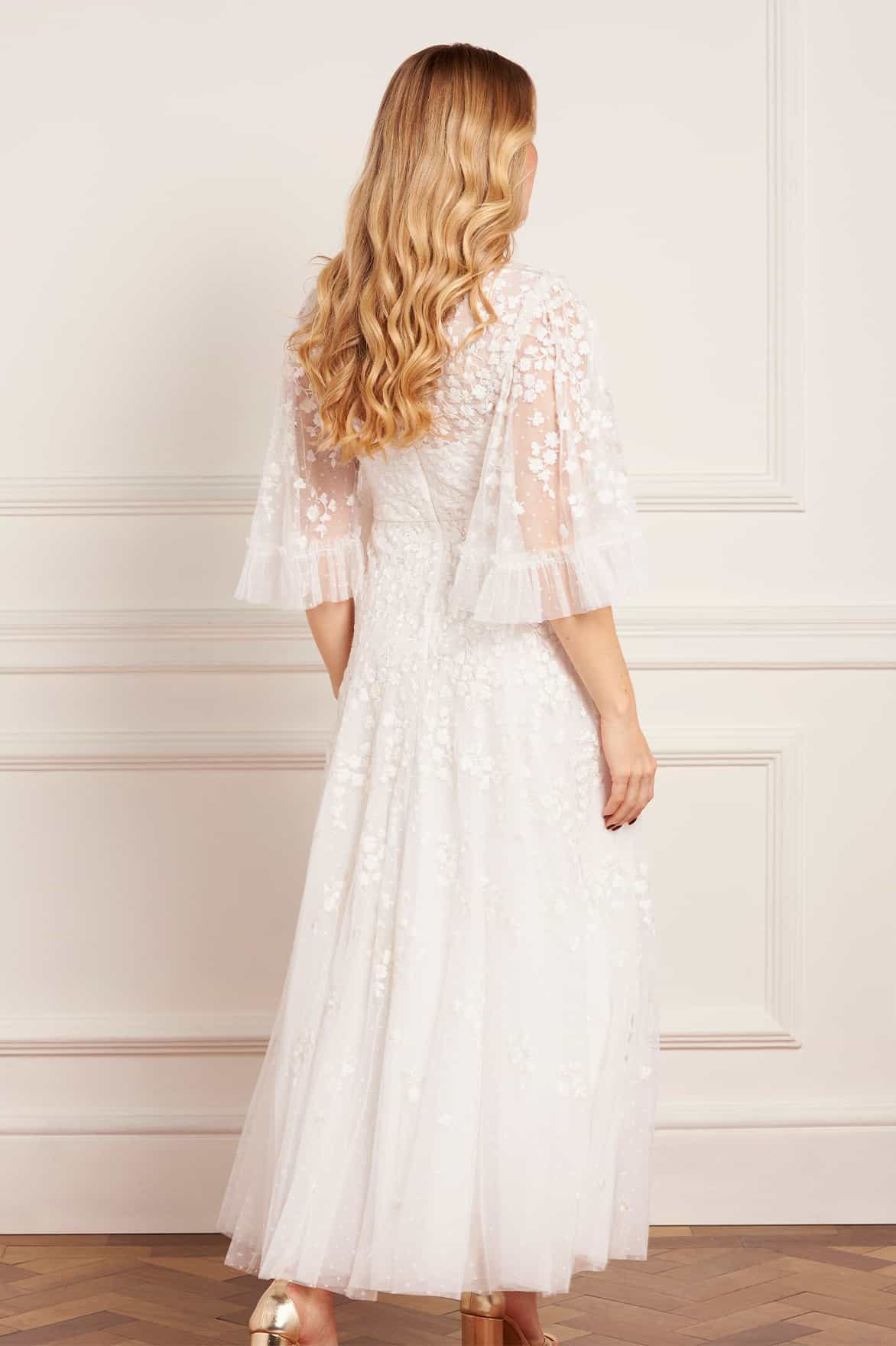 Scatter Blossom Round Neck Ankle Gown