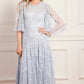 Scatter Blossom Round Neck Ankle Gown