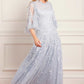 Scatter Blossom Round Neck Ankle Gown