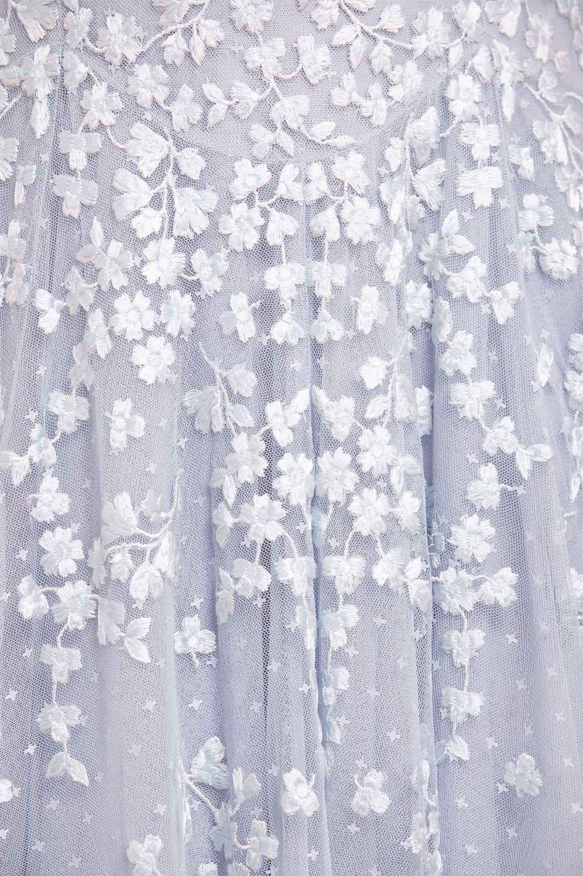 Scatter Blossom Round Neck Ankle Gown