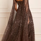 Scatter Dot Cape Sleeve Ankle Gown