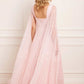 Scatter Dot Cape Sleeve Ankle Gown