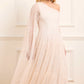 Scatter Dot One-Shoulder Ankle Gown