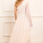 Scatter Dot One-Shoulder Ankle Gown