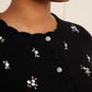 Scattered Floral Embellished Short Cardigan