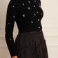 Scattered Floral Embellished Short Cardigan