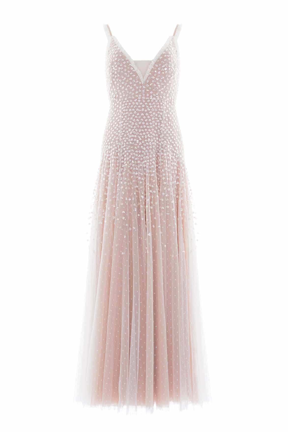 Sequin Cascade Cami Plunge Gown