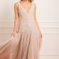 Sequin Cascade Cami Plunge Gown