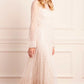 Sequin Cascade Long Sleeve Ankle Gown