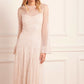 Sequin Cascade Long Sleeve Ankle Gown