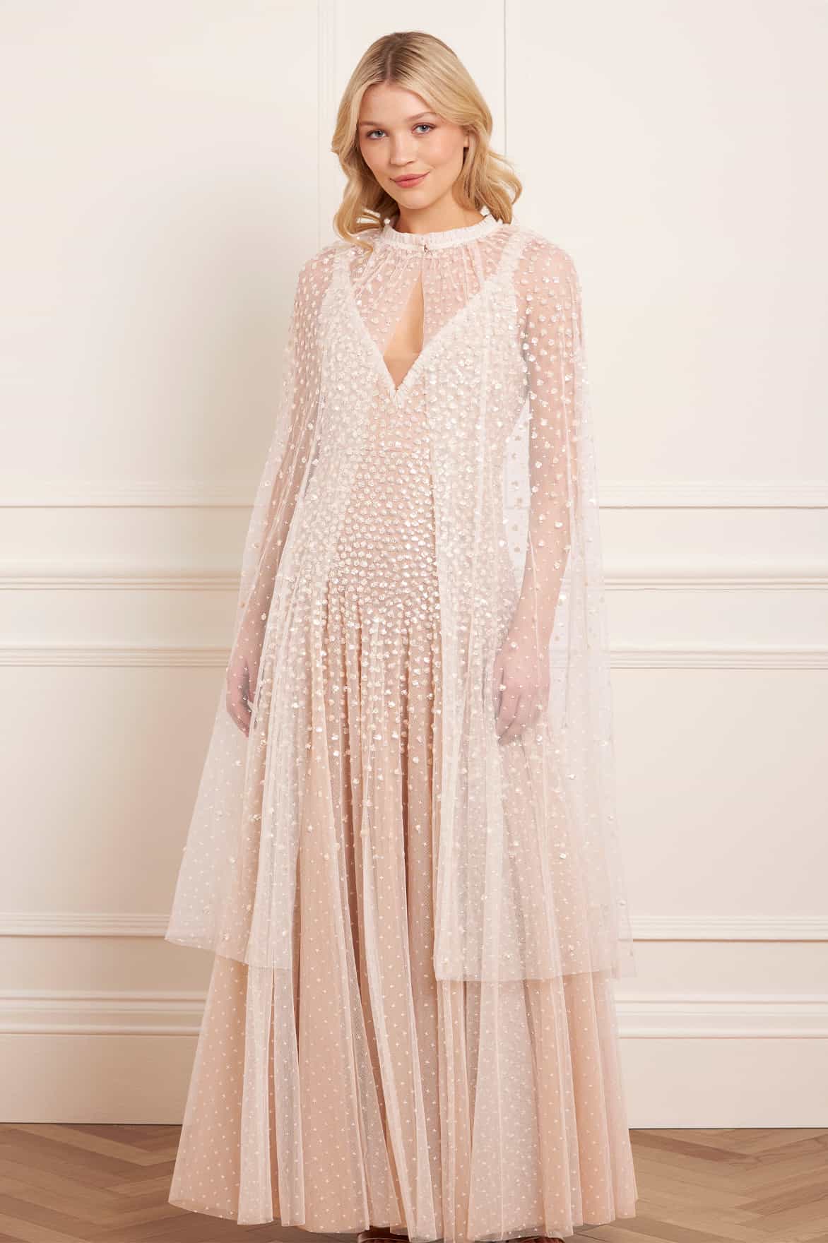 Sequin Cascade Midaxi Open Cape