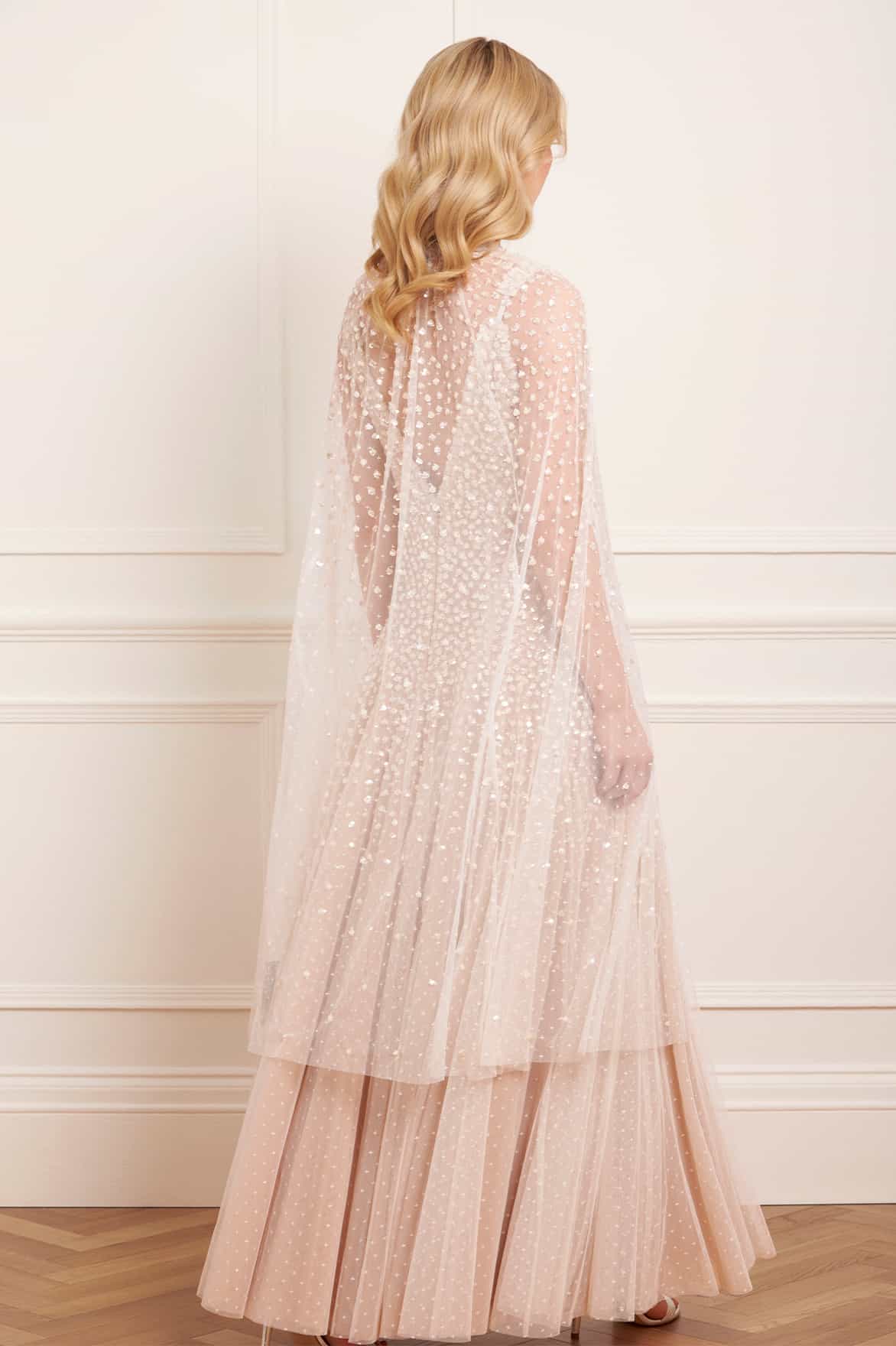 Sequin Cascade Midaxi Open Cape