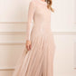 Sequin Cascade Round Neck Gown