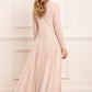 Sequin Cascade Round Neck Gown