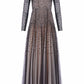 Sequin Cascade Round Neck Gown