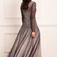 Sequin Cascade Round Neck Gown