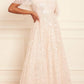 Sequin Dash Cape Ankle Gown