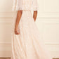 Sequin Dash Cape Ankle Gown