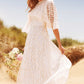 Sequin Dash Cape Ankle Gown