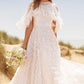 Sequin Dash Cape Ankle Gown