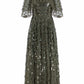 Sequin Dash Cape Ankle Gown